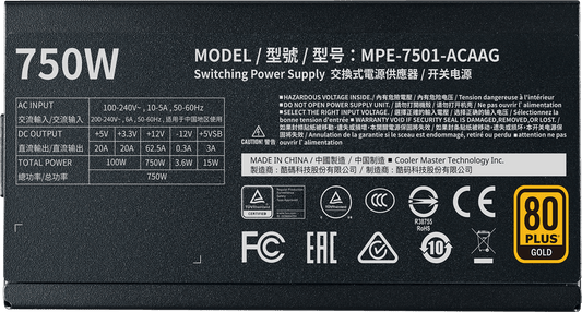 Refurbished Cooler Master MWE Gold 750 - V2 - Full Modular