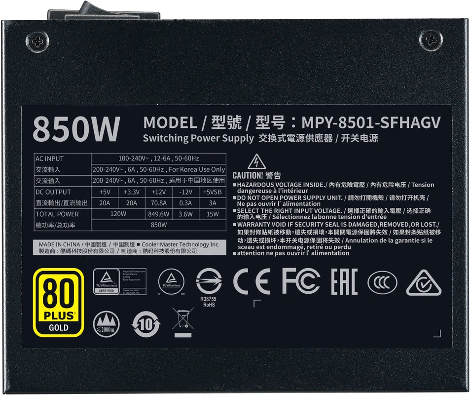 Refurbished Cooler Master V850 SFX Gold (EU-stekker)