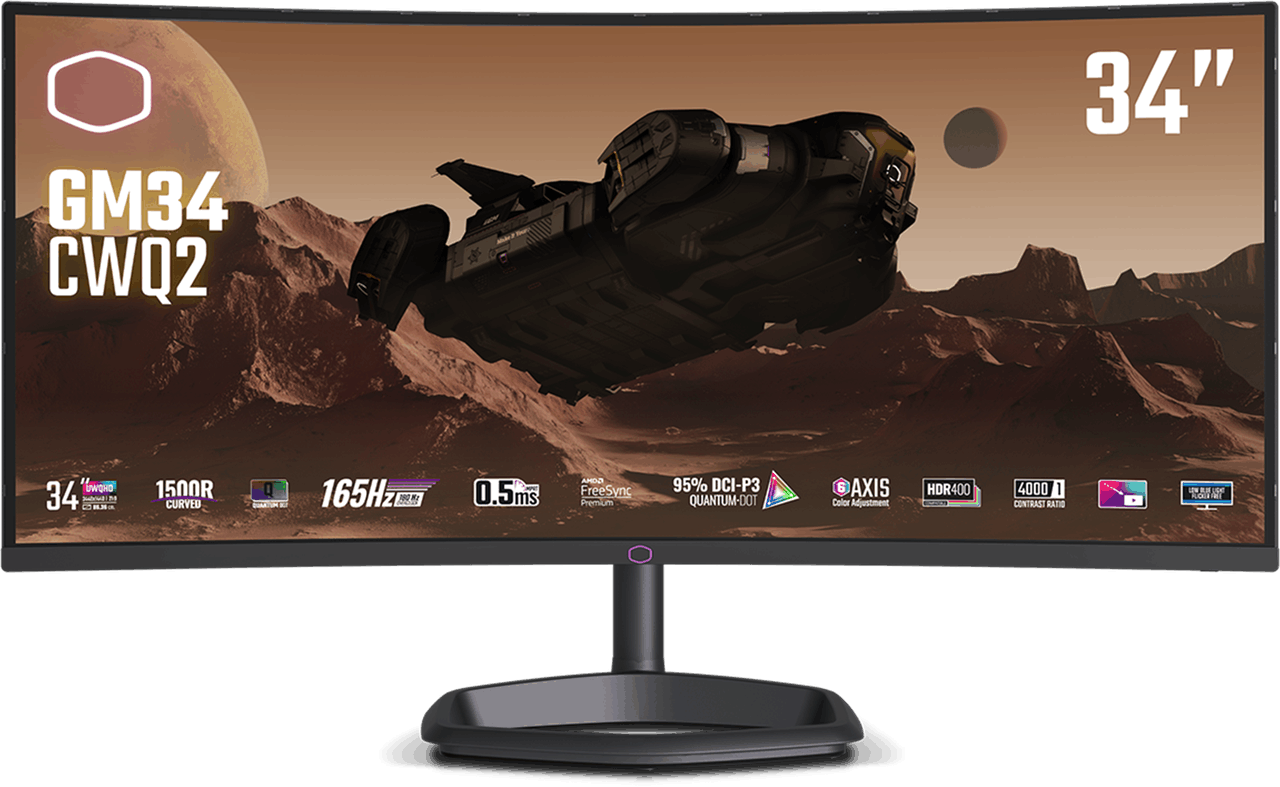 Refurbished Cooler Master GM34-CWQ2 Black Gaming Monitor