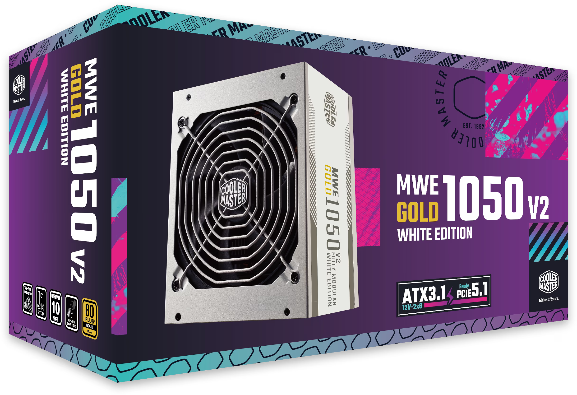 Cooler Master MWE Gold 1050 V2 ATX 3.1 White Edition
