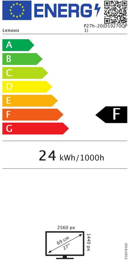 Nieuw! Lenovo P27h ThinkVision  - QHD USB-C TN Monitor - 27 Inch