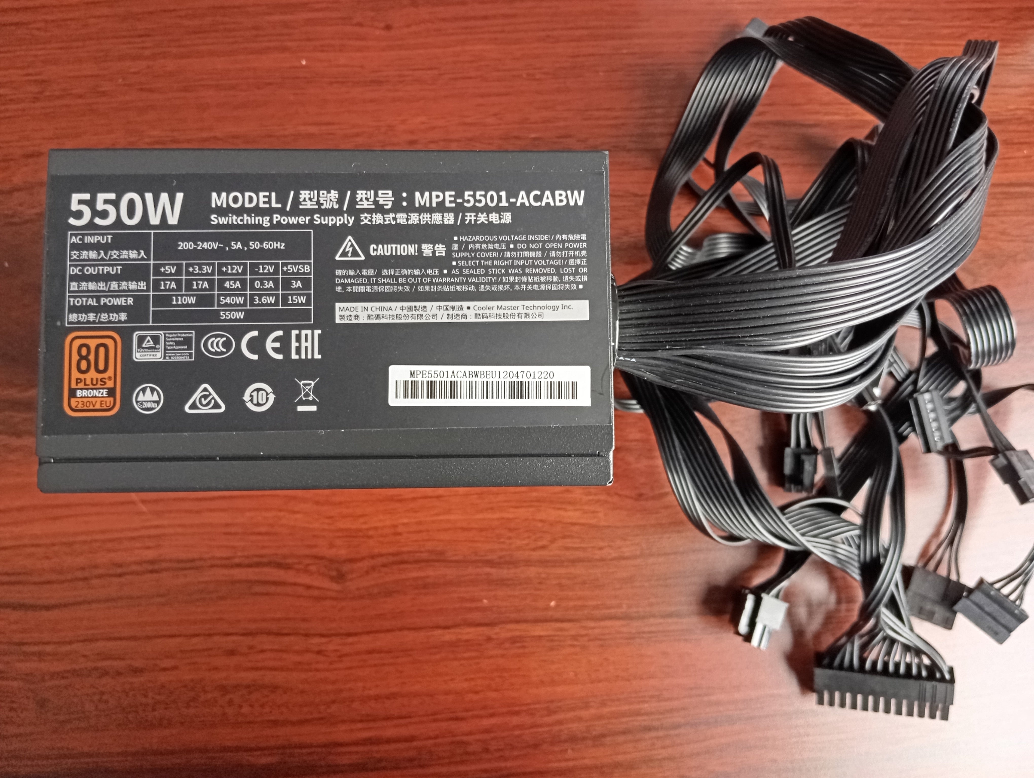 Refurbished Cooler Master MWE 550 Bronze - V2 230V