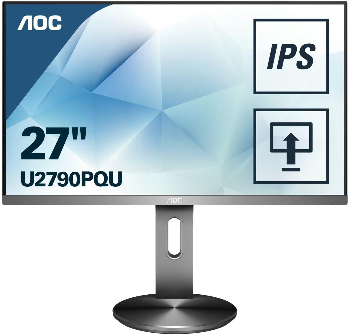 AOC U2790PQU – 27 inch 4K UHD Monitor – 3840 x 2160 – IPS – 60 Hz – USB 3.0 – Titanium/Zwart, Refurbished