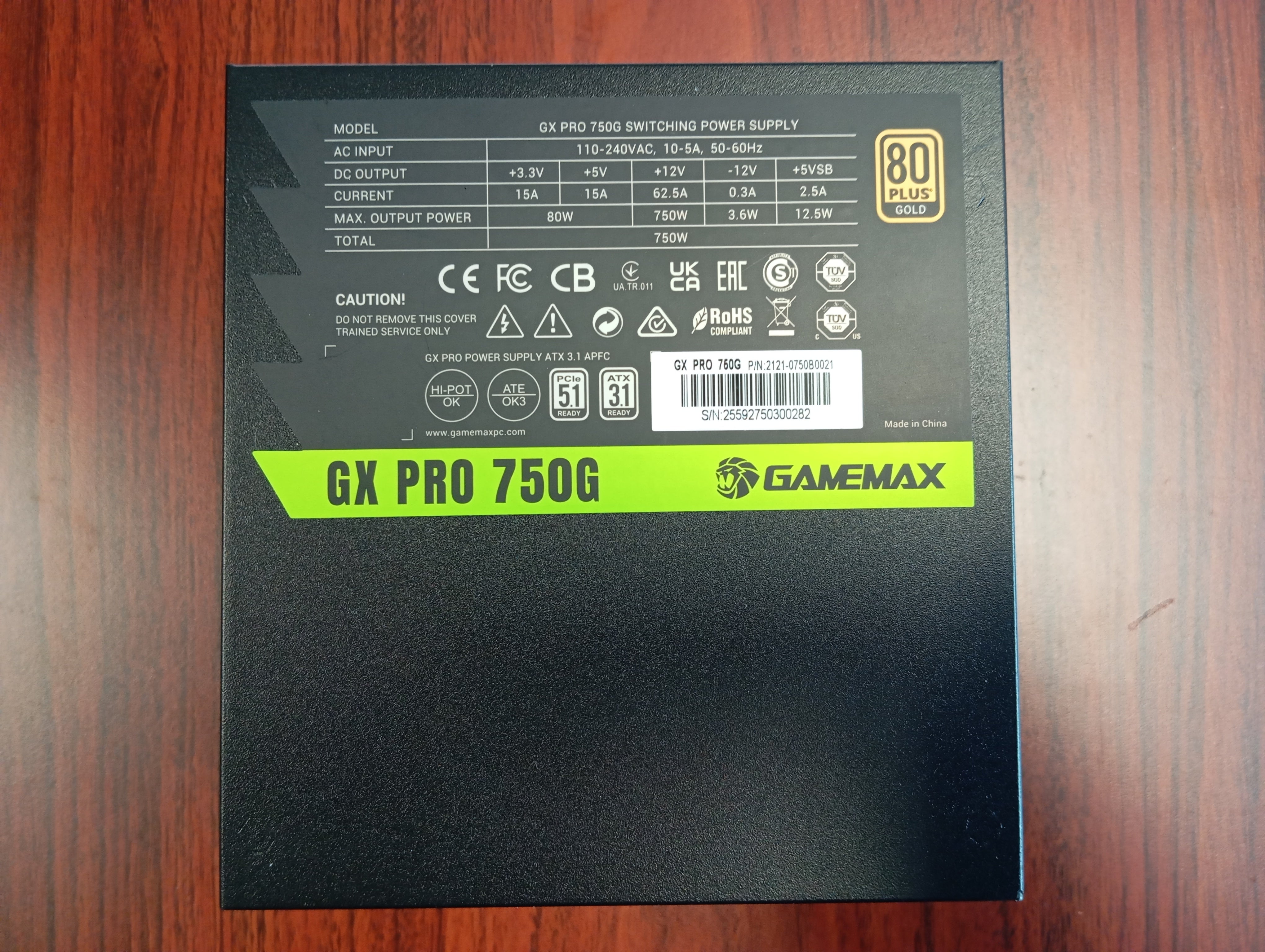 GameMax GX PRO 750G (ATX3.1 PCIe5.1), retourdeal